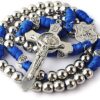 New Braided Rope Stainless Steel Cross Rosary Necklace Religious New Style Jewelry