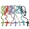 Luminous Mixed Color Cross Necklace Ten-color Plastic Luminous Rosary Necklace Wholesale