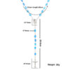 2023 Komi Wholesales Religious Rosary Blue Plastic Beads Prayer Women Jesus Cross Pendant Jewelry Rosary Necklace
