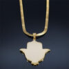 Komi Fatima Hasam Hand Necklace Women Men Stainless Steel Round Necklace