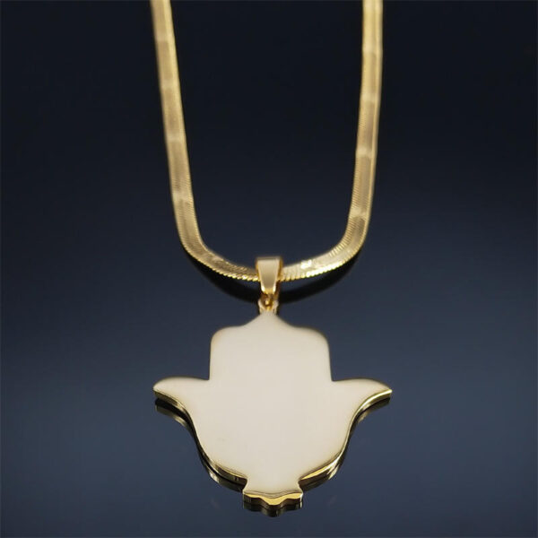 Komi Fatima Hasam Hand Necklace Women Men Stainless Steel Round Necklace