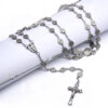 2024 Hot Religious Jewelry Christian Church Saint Benedict Rosary Necklace Prayer Beads Cross Necklace