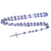 2024 Komi Wholesale Religious Church Gift Colored Diamond Polymer Clay Beads Cross Pendant Rosary Necklace