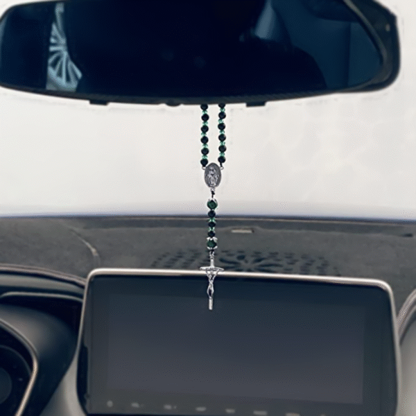 KOMI Cross Pendant Glass Beads Rosary Necklace for Women Men Religious Rosary Beads Jewelry Faith Prayer Beaded Necklaces Gift