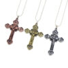 2024 New Cross Necklace Choker Cross Men's Pendant Necklace Bold Twist Crucifix Chain