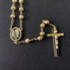Hot Sell Rosary Necklaces Religious Rosary Jesuss Cross Maria Medal Necklace Hollowing Out Metal 6mm Beaded Necklaces