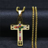 KOMI 2024 New Light Luxury Niche Design High Sense Stainless Steel Cross Religious Necklace Diamond Pendant