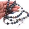 Komi Hot Religious Natural Stone Catholic Rosary Agate Beads Religious Prayer Christian Crucifix Cross Necklace Chain