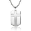 KOMI Stainless Steel Cross Necklace for Men Women Jewelry Gold Dog-Tags Tags Cross Pendant Necklace for Boys Girls Gift