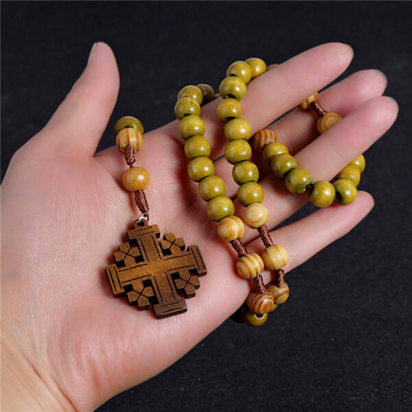 cd691725ea80a71fe6731cf08512e8ef_Hb59bbceb4d8d48cb89d025bea8d49cccQ_avif=close&webp=close KOMi Vintage Wooden Rosary Beaded Jesus Wooden Cross Pendant with Jerusalem Necklace for Women Men Fashion Religious Jewelry