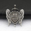 Dreamwork Holy Sword Archangel Wings Cross Shield Prayer Medal Amulet Pendant Necklace Keychain Souvenirs Keyrings Craft Gift
