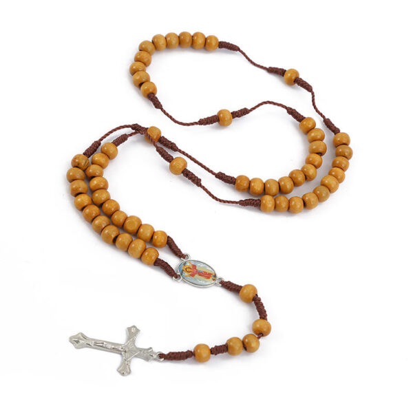 Komi 2023 New Cross Necklace Hand-woven Rosary Necklace Religious Design Pendant Jewelry Wholesale