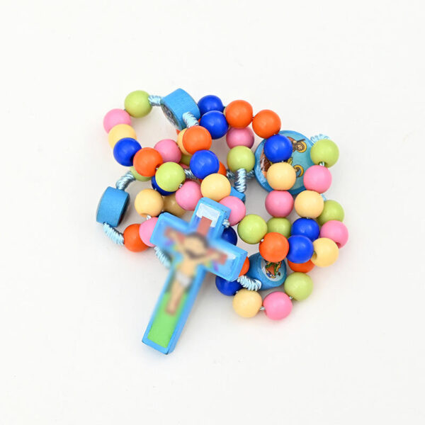Kids Cartoon Colorful Cross Necklace Beaded Handmade Rope Knot Color Matching Bracelet Pendant
