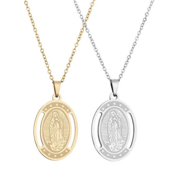 Komi 2023 New Hot Selling Stainless Steel Virgin Mary 18 k Gold Plated Pendant Necklace