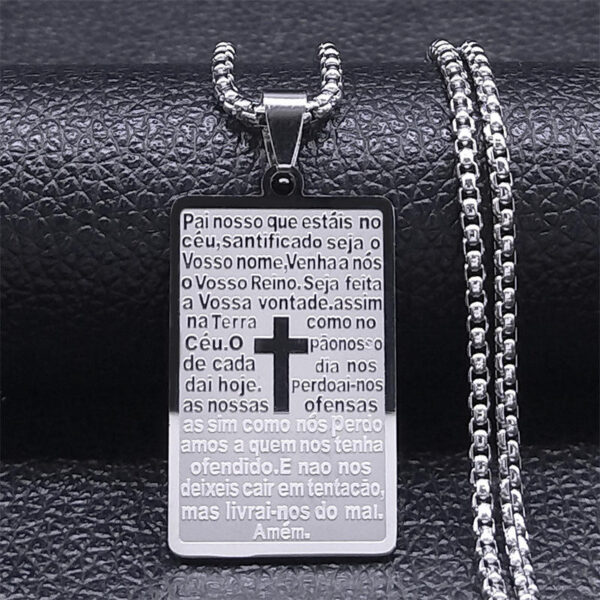 d22237112ec41594750aba641b731cbf_Hfba6dc28562248b1bbf331ffd3c80ba1k_avif=close&webp=close Komi Bible Prayer Neck Stainless Steel Portuguese Religious Necklace Jewelry for Men