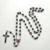 Komi Whosale Religious Jewelry 6mm Hematite Rosary Beads Cross Pendant Necklaces
