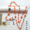 Komi Pearl Multi Colourful Rose Bead Our Lady of Lourdes Virgin Mary Medals Necklaces Religious Cross Prayer Rosary Necklace