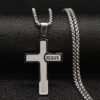 Komi 2023 New Stainless Steel Cross Men's Pendant Necklace Gold Men's Chain Necklace Jewelry Wholesale