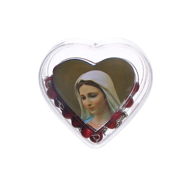 2024 Komi Wholesales Red Fragrance Wooden Beads Holy Silver Cross Pendant Maria Center Rosary Necklace