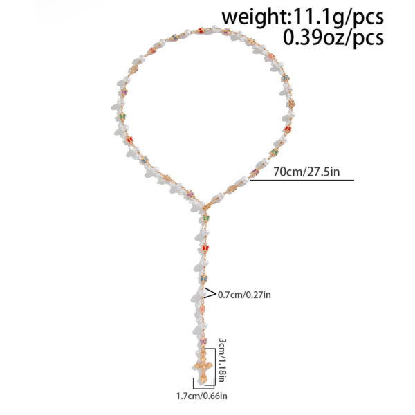 d3ae4575a816d7692b4beb6af8422724_Hbd05cc804128463f8b7028bed773bab13_avif=close&webp=close KOMI Crucifix Cross Necklace for Women Colored Enamel Butterfly and Pearl Chain Gold Jesus Cross Pendant Necklace for Girls Gift