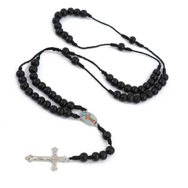 Komi 2023 New Cross Necklace Hand-woven Rosary Necklace Religious Design Pendant Jewelry Wholesale