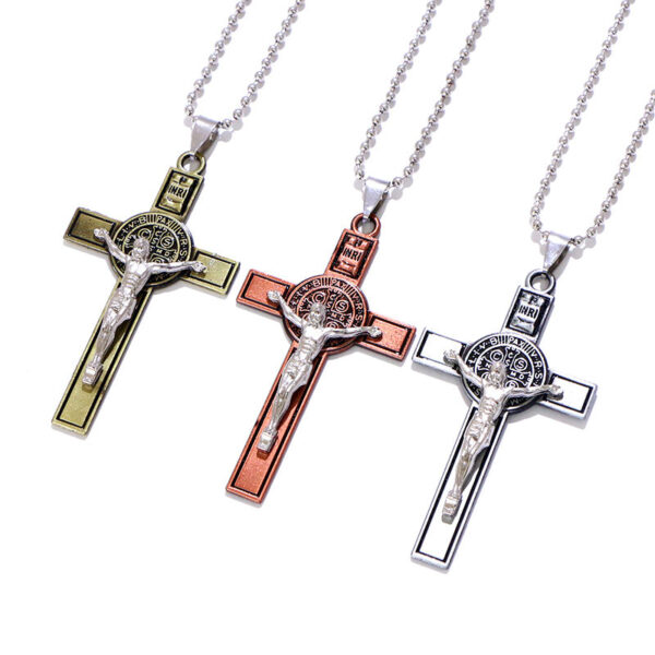 Hot Selling Zinc Alloy Crucifix Jesus Pendant Christian Week Prayer Jewelry Gifts Necklace for Man and Woman