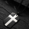 KOMI Stainless Steel Cross Necklace for Men Women Jewelry Gold Dog-Tags Tags Cross Pendant Necklace for Boys Girls Gift
