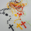 Luminous Mixed Color Cross Necklace Ten-color Plastic Luminous Rosary Necklace Wholesale
