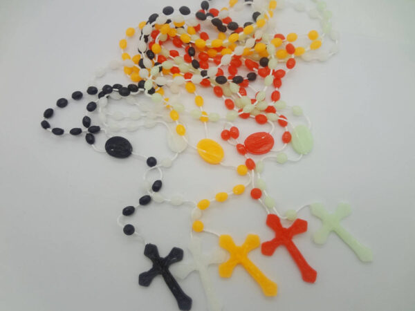 Luminous Mixed Color Cross Necklace Ten-color Plastic Luminous Rosary Necklace Wholesale