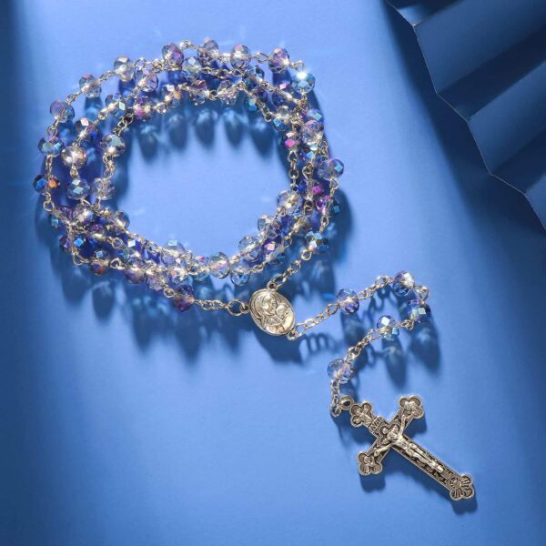 d7bfc9498b4fb57f8da1ffcefa5fa423_H70a29edb75ef400887ab71f47774279fR_avif=close&webp=close KOMI New Crystal Bead Necklace Magic Medal Cross Jesus Religious Necklace