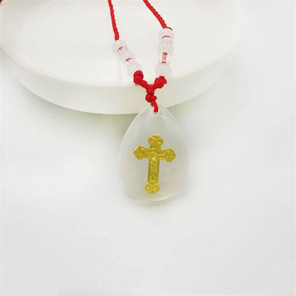 KOMI Luminous Cross Pendant Crystal Necklace Luminous Gold Exquisite Necklace