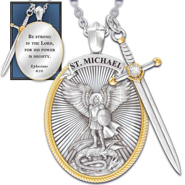 Komi Hot Selling St Michael's Alloy Necklace Man Religious Jewelry Pendant
