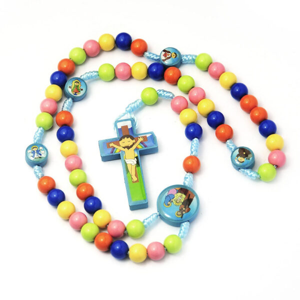 d9cd356ba3c9a23dfc704a0614d30de5_Hb0339bdd3740411bb976400e1b4ac09f5_avif=close&webp=close Colorful Round Beads Cartoon Children's Cross Rosary Colorful Necklace Jewelry Hand-woven Cross Necklace Jewelry Wholesale