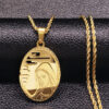 KOMI Embossed Madonna Pendant Lady Faithful Necklace Stainless Steel Necklace