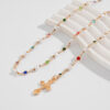 db16b9bbe729076d746204e2cca82378_He24e0da40c9c4fb3a8a6253cc817b534L_avif=close&webp=close KOMI Women Crucifix Cross Necklace Colored Round Crystal and Heart Pearl Beaded Chain Gold Jesus Cross Pendant Necklace for Girl
