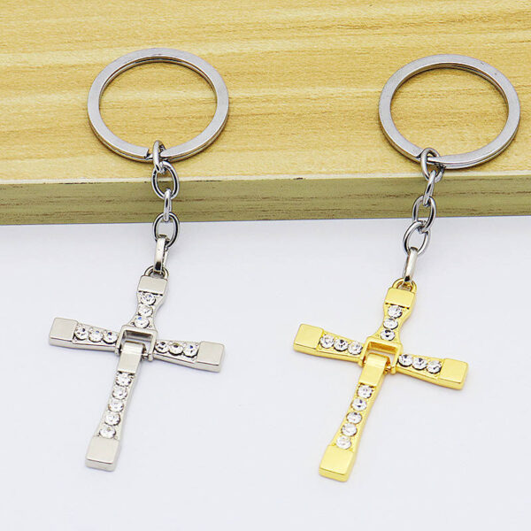 2024 Dreamwork Rhinestones Cross Pendants Necklace Keychains in Gold/Silver Plated Cross Charms for Jewelry DIY Accessories Gift