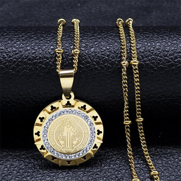 dbc9d7d33bed2c20a7d5f4cd7a174a20_Hcfbdc3e23c81491bbe9e67c985ccbc5cg_avif=close&webp=close Komi Saint Benedict Medal Pendant Necklace Stainless Steel Saint Benito Necklace Religious Jewelry
