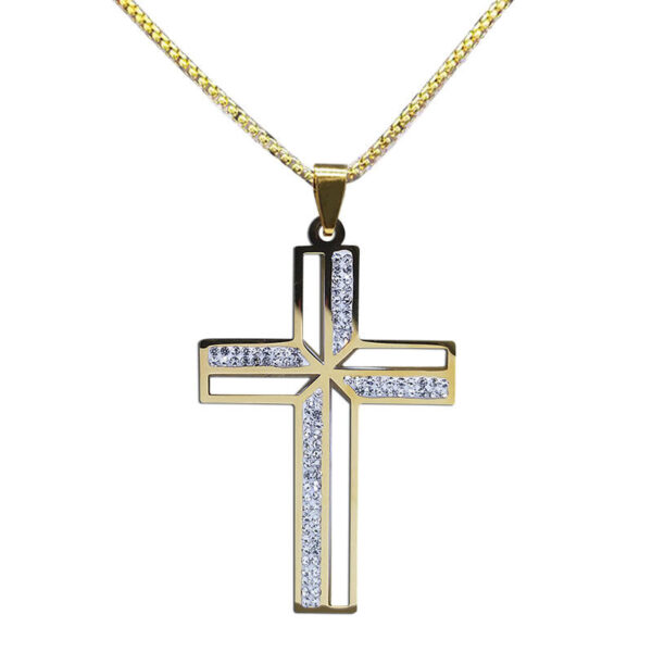 Komi Hot Selling Cross Pendant Stainless Steel Religious Gold Jewelry