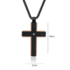 2024 Fashion Jewelry Gold Planted Double Color Black Stainless Steel Cross Pendant Necklace