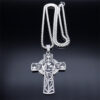 Komi Eucharist Halo Grape Juice Cross Necklace Stainless Steel Men's and Women's Holy Spirit Church Chain Jewelry