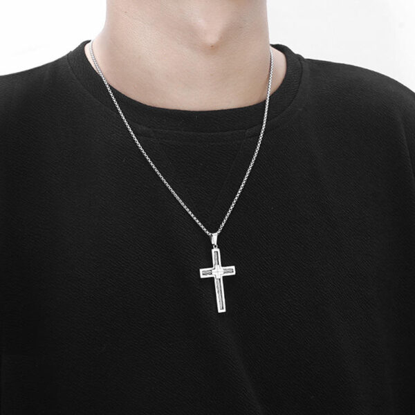 2024 Komi High Quality Stainless Steel Cross Necklace Pendant Gift Steel Chain Necklace Jewelry for Men