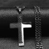 KOMI Titanium Steel Double Color Cross Pendant Personality Men's Stainless Steel Necklace Jewelry Wholesale