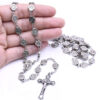 2024 Hot Religious Jewelry Christian Church Saint Benedict Rosary Necklace Prayer Beads Cross Necklace
