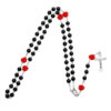 KOMI Multicolor 6mm Imitation Pearl Rose Flowers Catholic Jesus Cross Our Lady of Lourdes Virgin Mary Religious Rosary Necklace