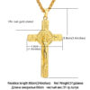 Komi Hot Sale Big Gold Crucifix Cross Pendant Necklace Long Chain Jesus Cross Gold Necklaces Pendants Religious Christian Gifts