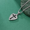 e0ed77141ae66bc90e311d46e60439b5_H1f561c93da034da3af0a140e7e8b583aB_avif=close&webp=close KOMI Mens Cross Necklace Silver Stainless Steel Shield Armor with Black Gold Cross Pendant Necklace for Men Box Chain 24 Inch