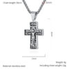 KOMI Religious Cross Necklace for Men Silver Gold Stainless Steel Crucifix Cross Pendant Necklace for Men Women Box Chain 24Inch