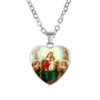 2024 KOMI Christian Madonna Celebration Portrait Necklace Heart Pendant Choker Chain Necklace for Religious Wedding Baptism Gift