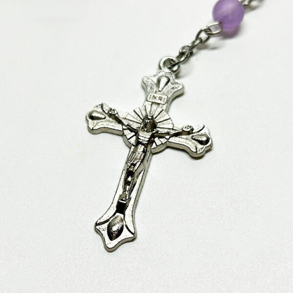 2024 Glass Bottle Packaging Multicolor Glass Beads Rosary Jesus Our Lady Religious Jewelry Wholesale RN-233