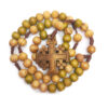 Komi Wholesales Wooden Beads Jerusalem Religious Jewelry Catholic Ornaments Wooden Cross Jesus Rosary Necklace